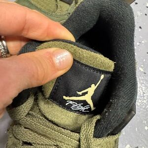 Jordan Olive and Black Sneakers